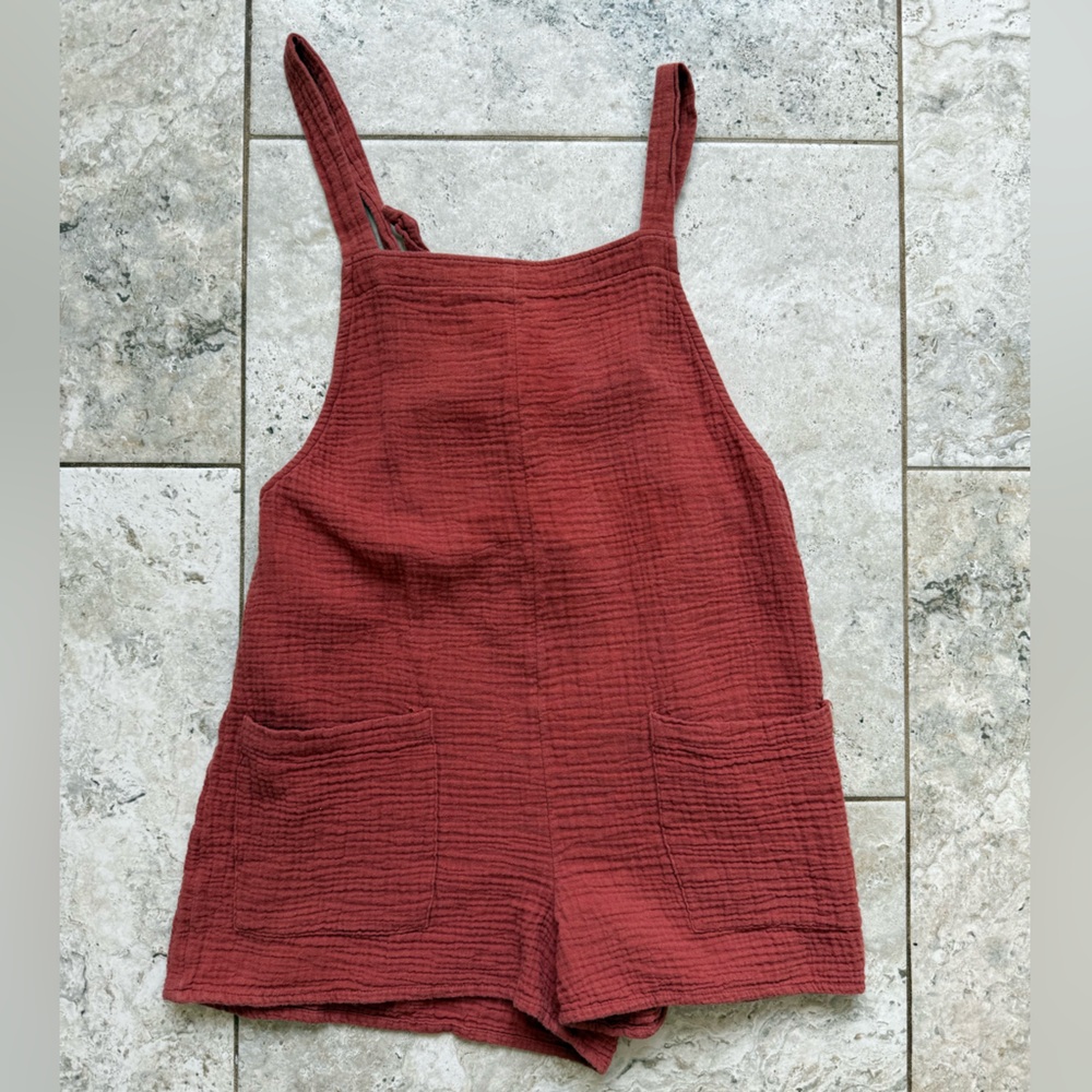 Gauze beach cover up overalls